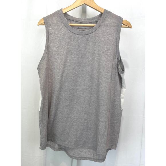 EDDIE BAUER FreeDry Tank Top Breathable Mesh Panels Gray White Size L - Picture 1 of 7
